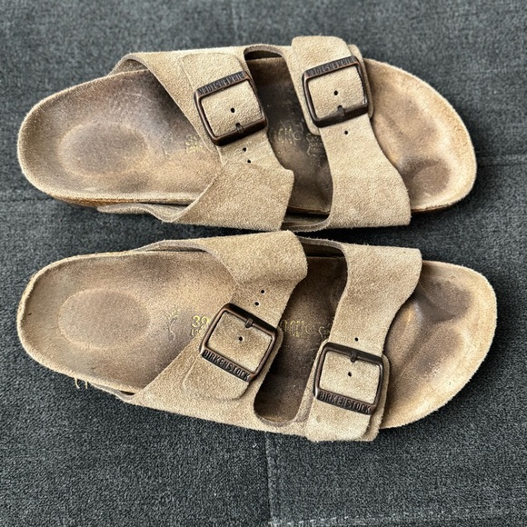 Birkenstock Taupe Suede Sandals - Picture 3 of 6